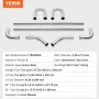 Exhaust Kit, 8 Pieces, DIY Universal Galvanized Steel Exhaust Kit with Slip-Fit Joint & Large Exhaust Tube, Rust-Proof Exhaust P