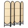 4 Panel Room Divider Hand-Woven Rattan Foldende