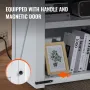 Farmhouse End Table, Square Night Stand with USB Ports and Outlets, 3 Tiers End Table Side Table with Storage Cabinet, Ideal for