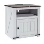 Farmhouse End Table Square Night Stand med USB -porte og