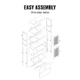 Rattan Bookshelf, Ladder Shelf with 2 Doors, Rectangle Freestanding Open Storage Bookcase Rack Organizer, Storage Display Shelve