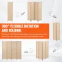 4 Panel Room Divider, Bamboo Hand-Woven Folding Privacy Screens with Hinges, Portable Partition Room Dividers & Freestanding Wal