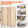 4 Panel Room Divider, Bamboo Hand-Woven Folding Privacy Screens with Hinges, Portable Partition Room Dividers & Freestanding Wal