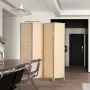 4 Panel Room Divider, Bamboo Hand-Woven Folding Privacy Screens with Hinges, Portable Partition Room Dividers & Freestanding Wal