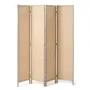 4 Panel Room Divider, Bamboo Hand-Woven Folding Privacy Screens with Hinges, Portable Partition Room Dividers & Freestanding Wal