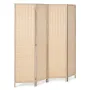 4 Panel Room Divider Bambus Håndvævet foldning Privatlivsskærme