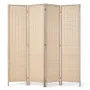 4 Panel Room Divider Bambus Håndvævet foldning Privatlivsskærme