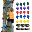 Ninja Tree Climbing Kit 20 Tree Climbing Holds 6 Ratchet Straps Outdoor