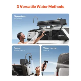 Roof Rack Water Tank, 4 Gal, Multi-Dispensing Outdoor Tank with 2 Splash-Guard Panels & T-slot, High-Capacity Aluminum Tank with
