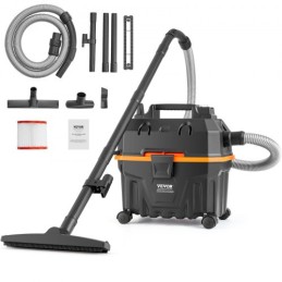 Wet/Dry Shop Vacuum Vac 15L 5 Peak HP w/ Nozzle Rich Attachments Black