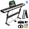 88 Key Folding Keyboard Piano Portable Foldable Bluetooth MIDI with Stand