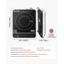 Portable Induction Cooktop, 2200W Electric Induction Burner with 9 Temperature Settings, Countertop Induction Hot Plate with 4H 