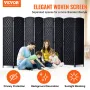 8 Panel Room Divider Håndvævet sammenklappelig privatlivsskærm