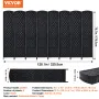 8 Panel Room Divider Håndvævet sammenklappelig privatlivsskærm