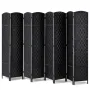 8 Panel Room Divider, Hand-Woven Folding Privacy Screens with Hinges, Portable and Freestanding Partition Room Dividers and Wall