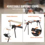 Miter Saw Stand, 550lbs Load Capacity Steel Collapsible Stand for Miter Saw with One-piece Mounting Brackets Clamps, Adjustable 