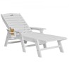 Outdoor Chaise Lounge Chair Adjustable Patio Reclining Bench Lounger White