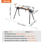 Miter Saw Stand, 550lbs Load Capacity Steel Collapsible Stand for Miter Saw with One-piece Mounting Brackets Clamps, Adjustable 
