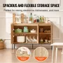 Rattan Cabinet, Rattan Storage Cabinet with 3 Magnetic Doors and Adjustable Shelves, Sideboard Buffet Cabinet for Hallway, Entry