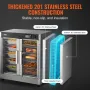 Hot Box Food Warmer, 5-Tier Concession Warmer with Water Tray, 5 Pans, Glass Double-door and Adjustable Shelves, Stainless Steel