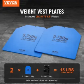 Vægtvestplader til styrketræning, der kører træning 2x5,75 lb