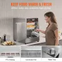 Hot Box Food Warmer, 4-Tier Concession Warmer with Water Tray, 4 Pans, Single-door and Adjustable Shelves, Stainless Steel Food 