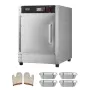 Hot Box Food Warmer, 4-Tier Concession Warmer with Water Tray, 4 Pans, Single-door and Adjustable Shelves, Stainless Steel Food 