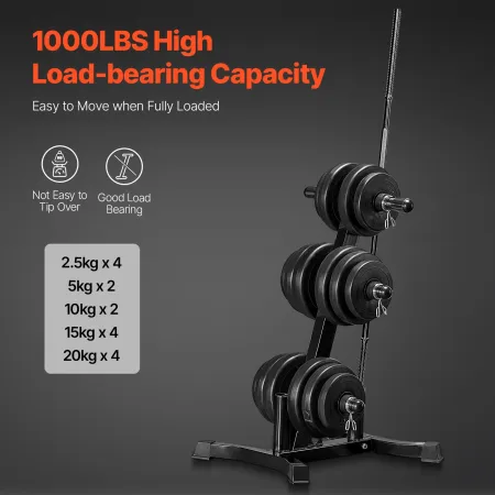 Weight Plate Rack, L Frame Weight Plate Tree for 2-Inch Weight Plates, Standard Weight Plate Tree, 1000 lbs Load Capacity Weight