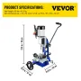Woodworking Mortise Machine, 373 W(1/2 HP) 1400RPM Powermatic Mortiser, With Movable Work Bench Benchtop Mortising Machine, For 