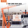 Hydraulic Long Ram Jack, 3 Ton Engine Hoist Cylinder with Single Piston Pump And Clevis Base, Hydraulic Ram Cylinder for Engine