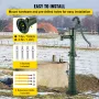 Hand Water Pump with Stand, 40 x 23.9 x 131 cm(15.7 x 9.4 x 51.6 inch) Pitcher Pump& 66 cm(26 inch) Pump Stand with Pre-set 12.7