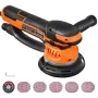 Random Orbital Sander, 6-Inch DA & GA Dual Action Orbital Sander, 850W 7400PRM 6 Variable Speed Electric Palm Sander with 10PCS 