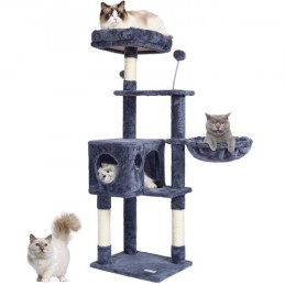 Cat Tree 45.2 "Cat Tower med Cat Condo Sisal Scratching Post Dark Gray