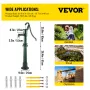 Hand Water Pump with Stand, 40 x 23.9 x 131 cm(15.7 x 9.4 x 51.6 inch) Pitcher Pump& 66 cm(26 inch) Pump Stand with Pre-set 12.7