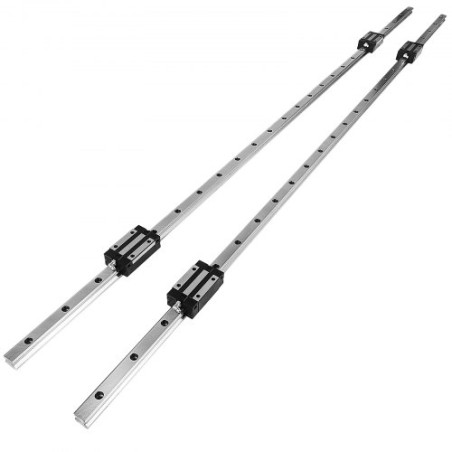 20-1500mm 2 X Linear Guideway Rail 4 X Blocks Square Type Machinery Mechanical Low noise Guideway CNC Set