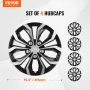 Wheel Rim Cover Hubcaps, 15 in Diameter, Sturdy & Durable Scratch-Resistant Hubcap with Snap & Valve Nozzle Hole, ABS & PC Hubca