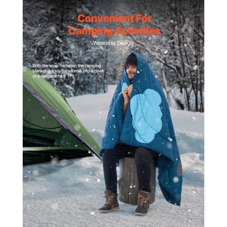Camping tæppe 75 "x 52" bærbart varmt stadion tæppe udendørs