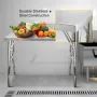 Commercial Worktable Workstation 121.9x61 cm Folding Commercial Prep Table, Heavy-duty Stainless Steel Folding Table with 299.8 