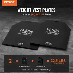 Vægtvestplader til styrketræning, der kører træning 2x14,5 lb