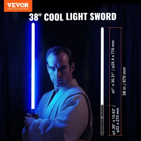 Lightsaber 12 RGB -farver 38 "Sound Mute genopladelig