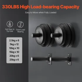 Vægmonteret vægtplade Holder Home Gym Weight Storage Rack 4