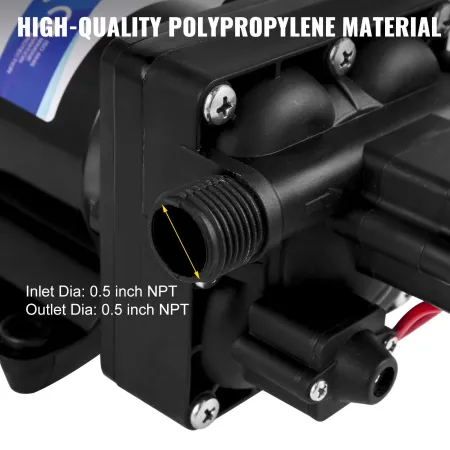 Fresh Water Pump, 12 V Self Priming Sprayer Pump, 11 L/min(3 GPM) RV Water Pump, with Pressure Switch 3.8 bar(55 PSI) Self Primi