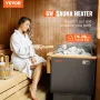 Sauna Heater, 6KW Electric Sauna Stove, 400V 3N Portable Indoor/Outdoor Sauna Heater with 3h Timer, Digital Controller for 5-9 m