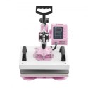 Heat Press Machine 12x10in Heat Transfer Machine til T-shirts Press Pink