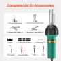 Hot Air Plastic Welder, 1600W Hot Air Torch Pistol, 122-1112℉ PVC TPO Vinyl Heat Gun Welding Torch, Plastic Roofing Welding Kit 
