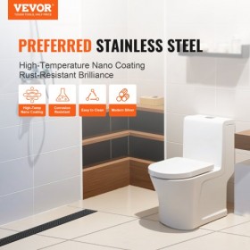 610mm Linear Shower Drain with Square Pattern Grate,Brushed 304 Stainless Steel Rectangle Shower Floor Drain, Sleek Linear