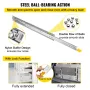 Heavy Duty Drawer Slides 2PCS Drawer Slides 61 cm Locking Drawer Slides 113.4 kg Capacity Heavy Duty Slides Three Section Full E