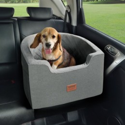 Dog Booster Car Seat Pet Car Seat for Small Medium Dog up to 55 lbs Gray