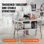 Commercial Worktable Workstation 121.9x61 cm Folding Commercial Prep Table, Heavy-duty Stainless Steel Folding Table with 350.2 