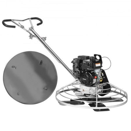 Power Walk-Behind Cement Trowel 38â€ 6HP Gas-Powered with Float Pan Blade